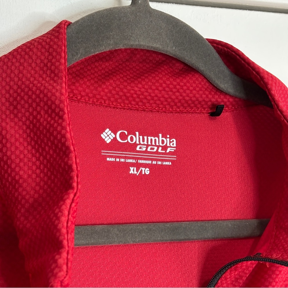 Men’s Columbia Red Omni-wick Scorecard Golf Pullover Size XL - Picture 2 of 5